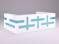 Amarillo Modern Reception Desk - White - Blue