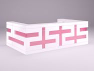 Amarillo Modern Reception Desk - White - Coral